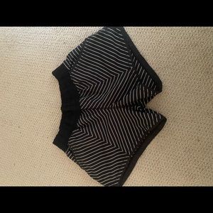 Adorable Black and white striped lululemon shorts